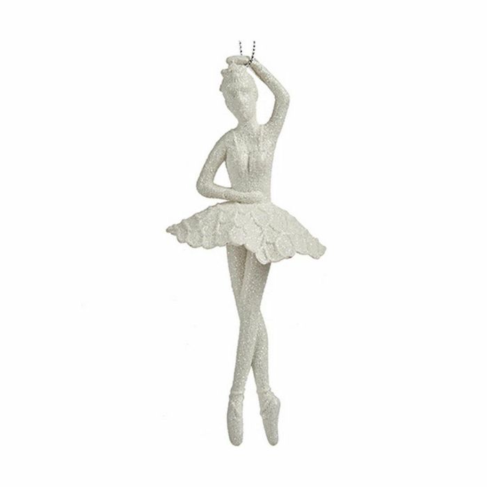 Adorno Navideño Bailarina Blanco Plástico Purpurina 6,7 x 16 x 6,7 cm (24 Unidades) 1