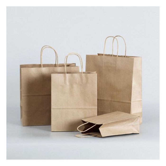 Algon Set 3 Bolsas Papel Kraft 26 x 14 x 31 cm (24 Unidades)