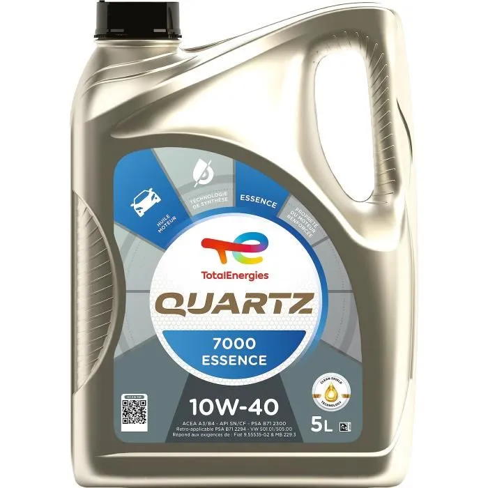 Aceite Motor Total 5L Cuarzo 7000 Gasolina 10W40 1