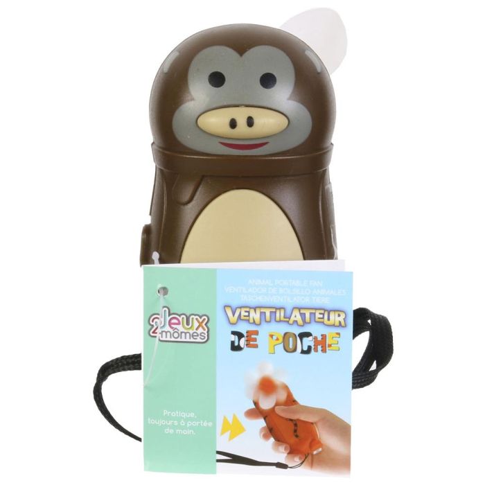 Jeux 2 momes Ventilador Infantil Animal Portátil (Vaca, Panda, Cerdo, Tigre, Pato, Mono) con Correa y Hélice Blanda - Funciona con Pilas AA 1 Jeux 2 momes Ventilador Infantil Animal Portátil (Vaca, Panda, Cerdo, Tigre, Pato, Mono) con Correa y Hélice Blanda - Funciona con Pilas AA 1