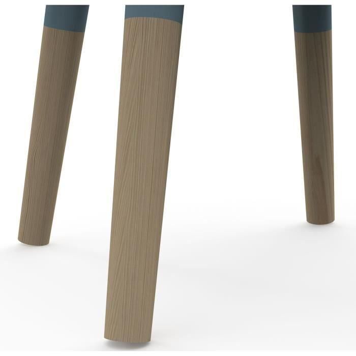 Conjunto de 1 mesa + 2 sillas FIRMIANA - Estilo escandinavo - colores: azul tormenta y madera natural - DEMEYERE 2 Conjunto de 1 mesa + 2 sillas FIRMIANA - Estilo escandinavo - colores: azul tormenta y madera natural - DEMEYERE 2