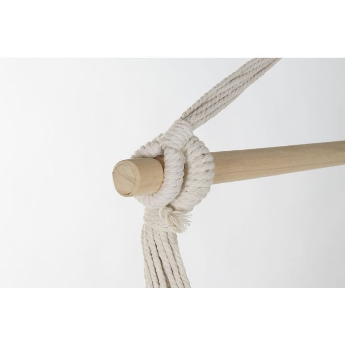DKD Home Decor Silla Colgante Crudo para Terraza y Jardín, Algodón y Pino, 90x90x135 cm, con Cojín, soporta 100 kg 2 DKD Home Decor Silla Colgante Crudo para Terraza y Jardín, Algodón y Pino, 90x90x135 cm, con Cojín, soporta 100 kg 2