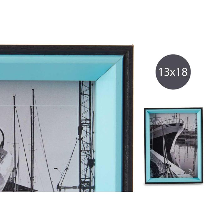 Portafotos de Madera 15x20 cm Negro y Azul - Giftdecor (24 Unidades) 3 Portafotos de Madera 15x20 cm Negro y Azul - Giftdecor (24 Unidades) 3