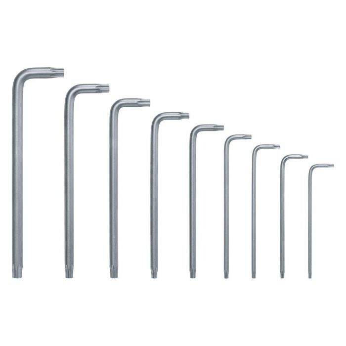 Bosch 4053423254112 Juego de Llaves Torx de 9 Piezas (Acero S2, TX8-TX40, Lado Largo, Superficie Antióxido, Barra Almacenamiento)