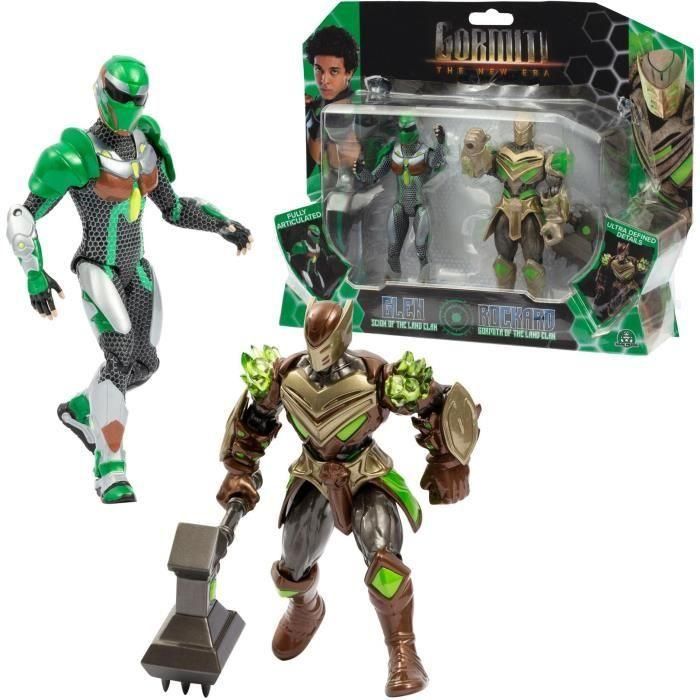 Gormiti GRV193 Caja de Figuras Gormiti Vástago y Tierra con Glen y Rockard, 15 cm, para niños de 4 años o más