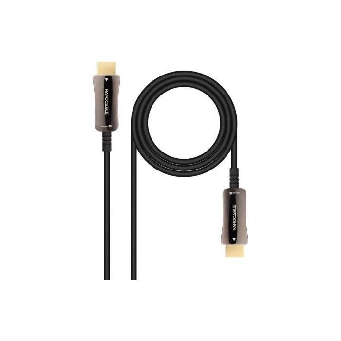 Nano Cable 10.15.2115 Cable HDMI 2.1 AOC 8K@60Hz 4K@120Hz 48Gbps Macho a Macho Negro 15m