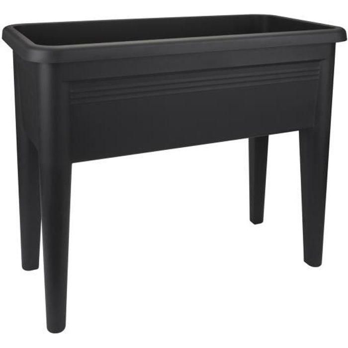Elho Mesa de Cultivo Green Basics XXL Elevada para Balcón Terraza Crecimiento Rápido y Protección de Plantas Negro Brillante