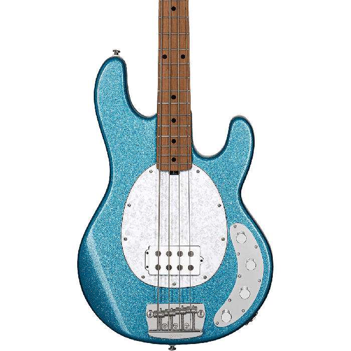 Sterling Ray34 Rm/M Bajo Eléctrico StingRay Blue Sparkle con Mástil de Arce y Pastillas Alnico Humbucking