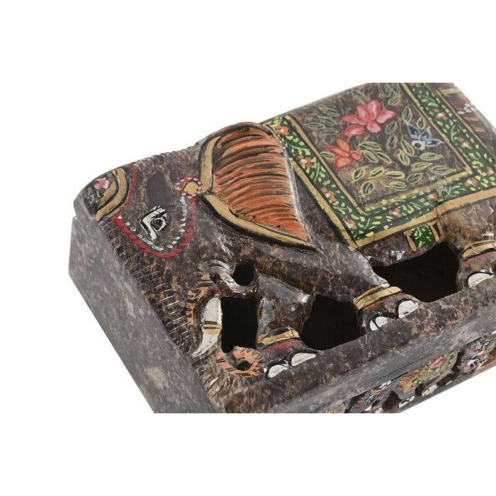 DKD Home Decor Caja Decorativa de Piedra estilo Indio con Elefante, Marrón Multicolor, Dimensiones: 10 cm Largo x 15 cm Ancho x 5.5 cm Alto 4 DKD Home Decor Caja Decorativa de Piedra estilo Indio con Elefante, Marrón Multicolor, Dimensiones: 10 cm Largo x 15 cm Ancho x 5.5 cm Alto 4