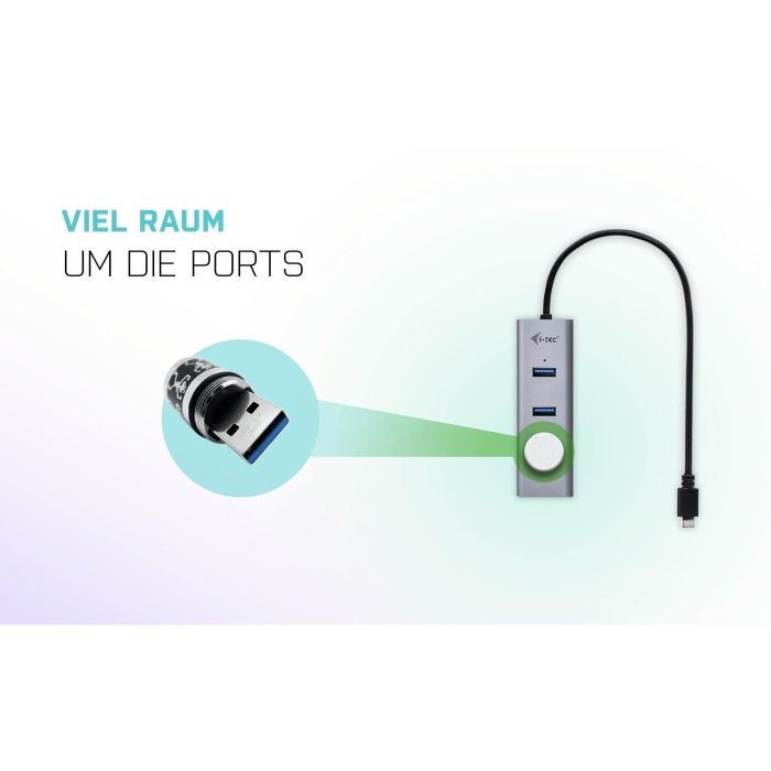 Hub USB i-Tec C31HUBMETAL403 USB x 4 Gris 2 Hub USB i-Tec C31HUBMETAL403 USB x 4 Gris 2
