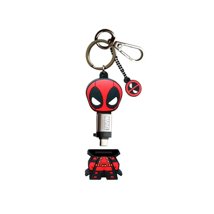 Wondee Memoria USB Deadpool 32GB Llavero Pendrive con Adaptador USB C 3