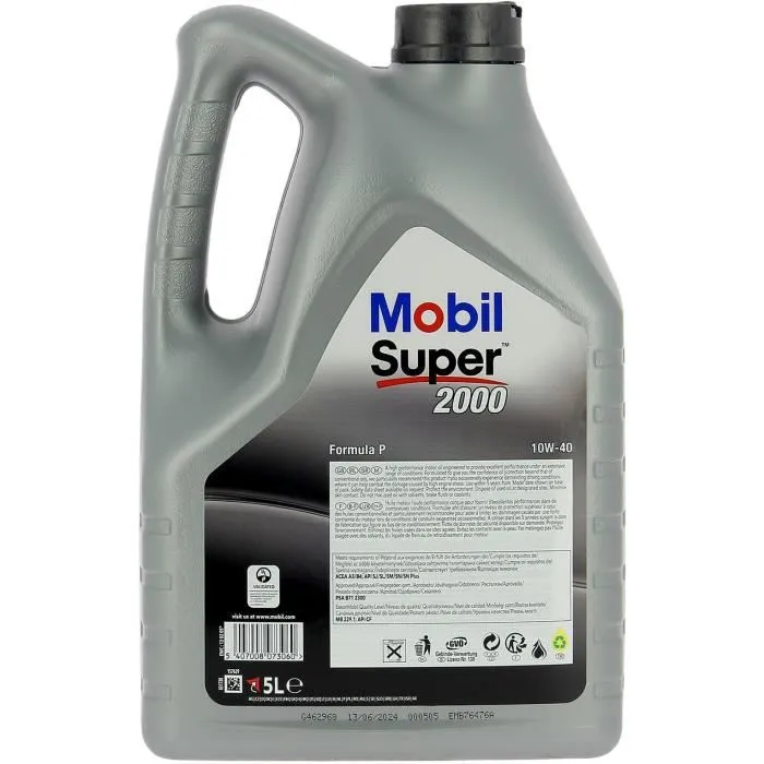 Mobil S2000 10W40 Formula-P Bidón de Aceite de Motor 5 L 4 Estaciones 2 Mobil S2000 10W40 Formula-P Bidón de Aceite de Motor 5 L 4 Estaciones 2