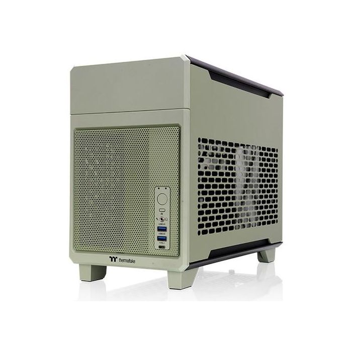 Thermaltake TR100 Caja Mini-ITX PC Mini Tower Verde Matcha, SPCC Acero, para Hogar/Oficina, USB 3.2 Gen1/Gen2