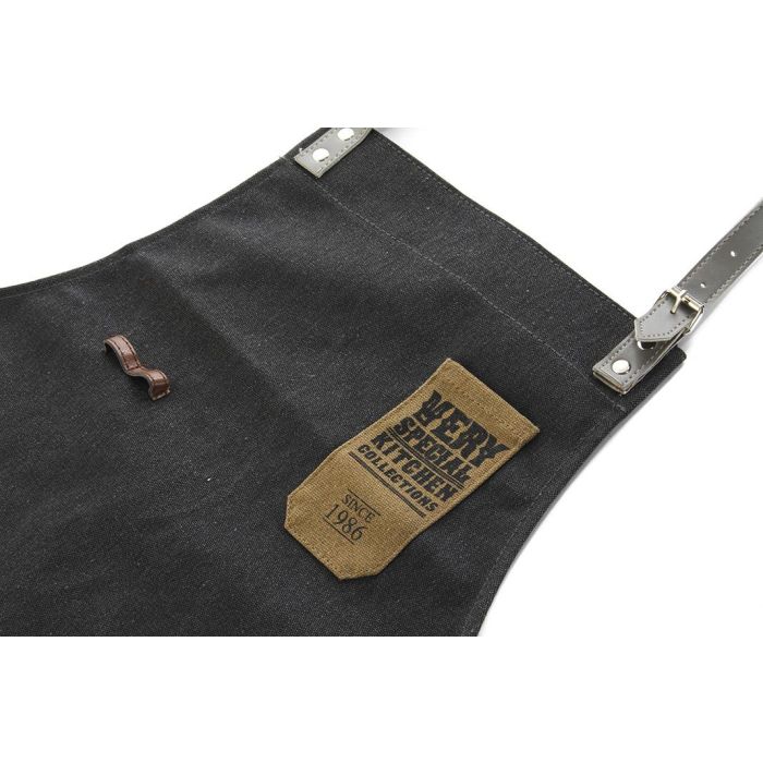Delantal Alpino DKD Home Decor Negro Gris Claro 2 x 82 x 55 cm (6 Unidades) 2