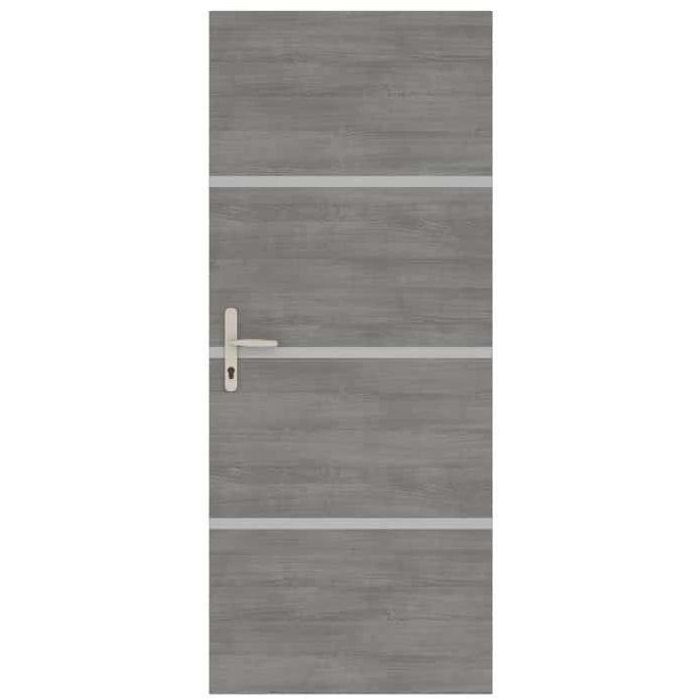 Kit de Renovación para Puerta Interior - NORDLINGER PRO - 4 Hojas 85 x 50 cm y 3 Perfiles 85 x 2 cm - Gris Ágata