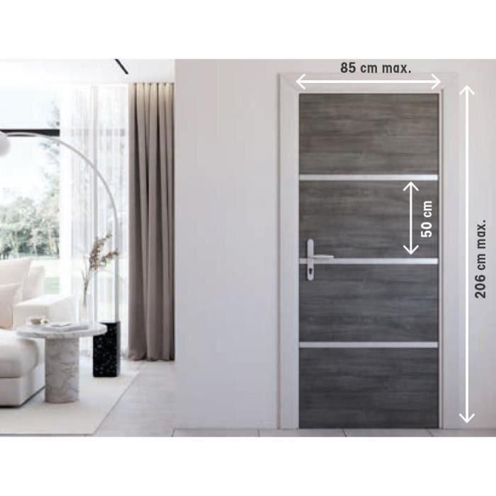 Kit de Renovación para Puerta Interior - NORDLINGER PRO - 4 Hojas 85 x 50 cm y 3 Perfiles 85 x 2 cm - Gris Ágata 1