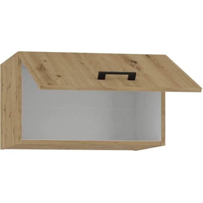 Mueble campana alto - MODENA - 60 cm - Roble artesanal y negro mate - CUISINIER 1 Mueble campana alto - MODENA - 60 cm - Roble artesanal y negro mate - CUISINIER 1