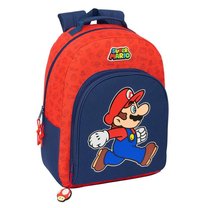 Mochila Escolar Super Mario Trick Rojo Azul oscuro 32 x 42 x 15 cm