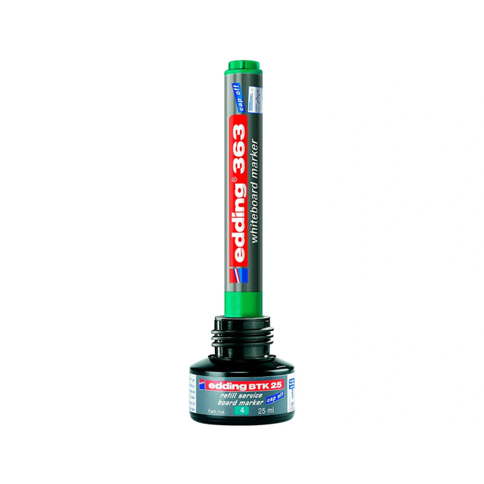 Edding Tinta Rotulador Pizarra Blanca BTK-25 Recambio Verde Bote 25 ml 4