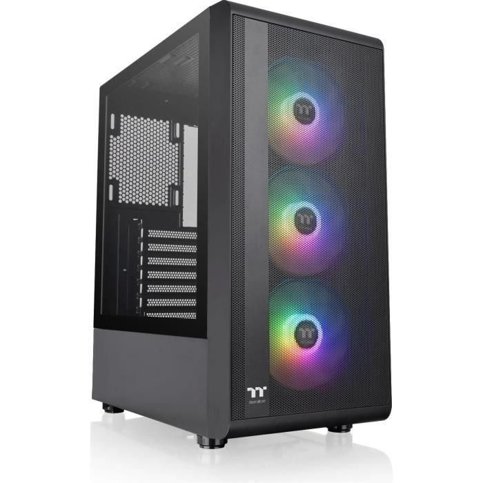 Caja de PC - THERMALTAKE - S200 TG ARGB (Negro) - Torre media - Formato ATX - Sin fuente de alimentación