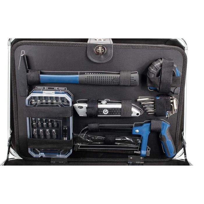 Scheppach Caja de herramientas TB150 Caja metálica de 101 herramientas en cromo vanadio 3