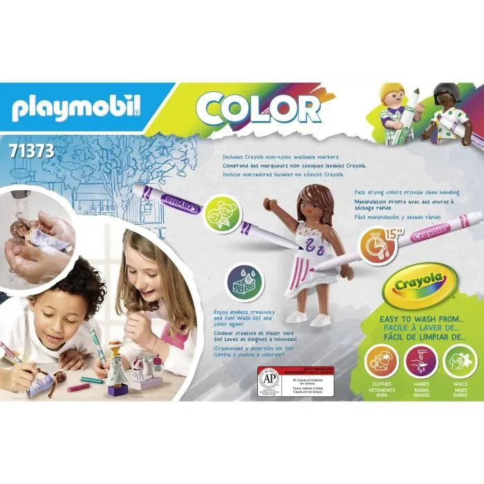 Playmobil Camerino Color, Set de Diseño y Pintura de Ropa con Figuras Lavables y Accesorios 5