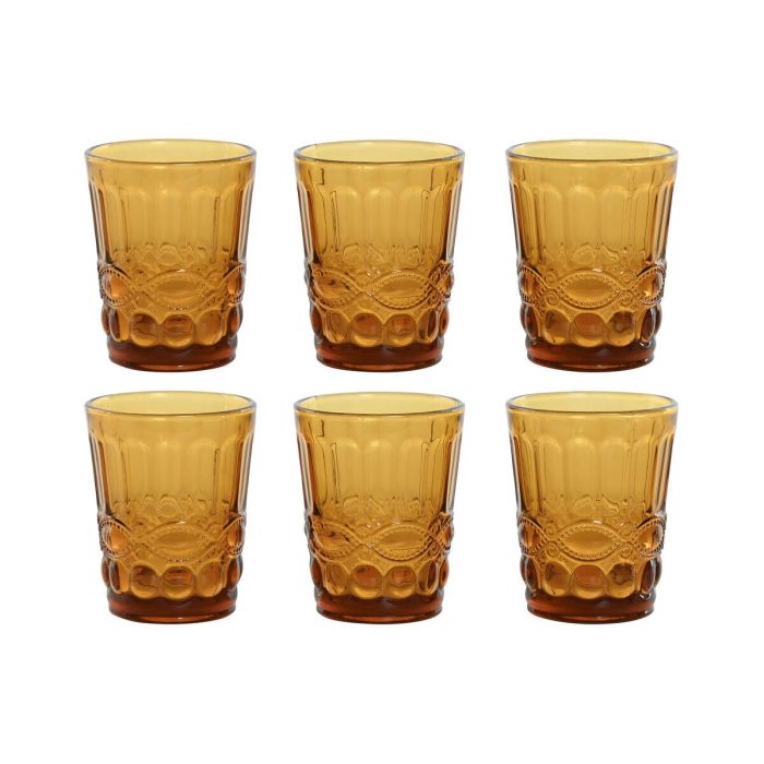 Vaso Basicos DKD Home Decor Ambar 8 x 10 x 8 cm Set de 6