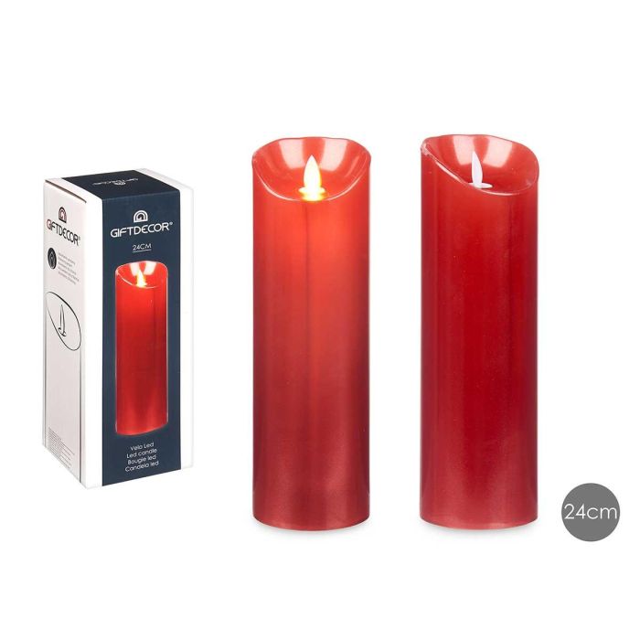 Vela LED con efecto llama roja 24 cm - ACORDE (12 Unidades) Vela LED con efecto llama roja 24 cm - ACORDE (12 Unidades)