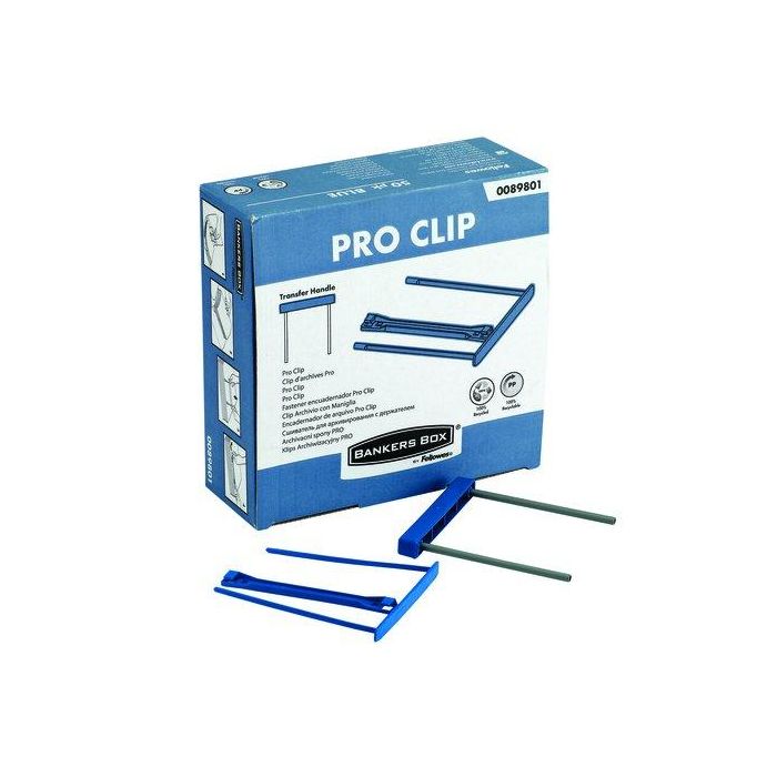Fellowes 50 Fasteners Pro Clip Azul 100 mm Sujeta Papeles