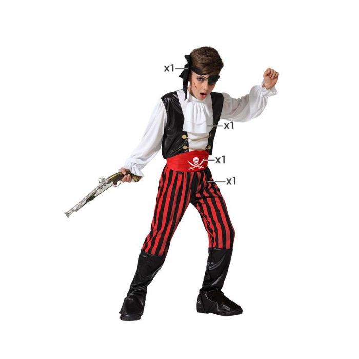Disfraz de Pirata Bucanero para Niño 5-6 Años, Multicolor, incluye camisa, pantalón, cinturón y pañuelo, perfecto para Carnaval y fiestas temáticas. Disfraz de Pirata Bucanero para Niño 5-6 Años, Multicolor, incluye camisa, pantalón, cinturón y pañuelo, perfecto para Carnaval y fiestas temáticas.