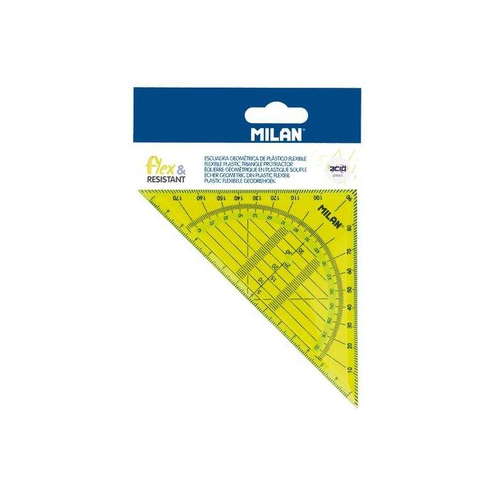 Escuadra Geometrica Milan Flex &Resistant 14 Cms Amarillo