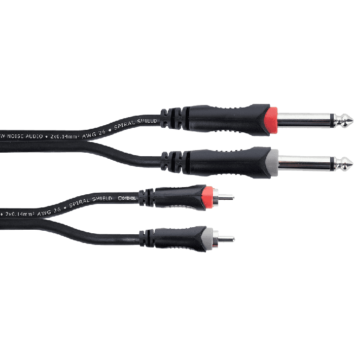Cable De Audio Doble Jack Mono - Rca 1,5 M Cable De Audio Doble Jack Mono - Rca 1,5 M