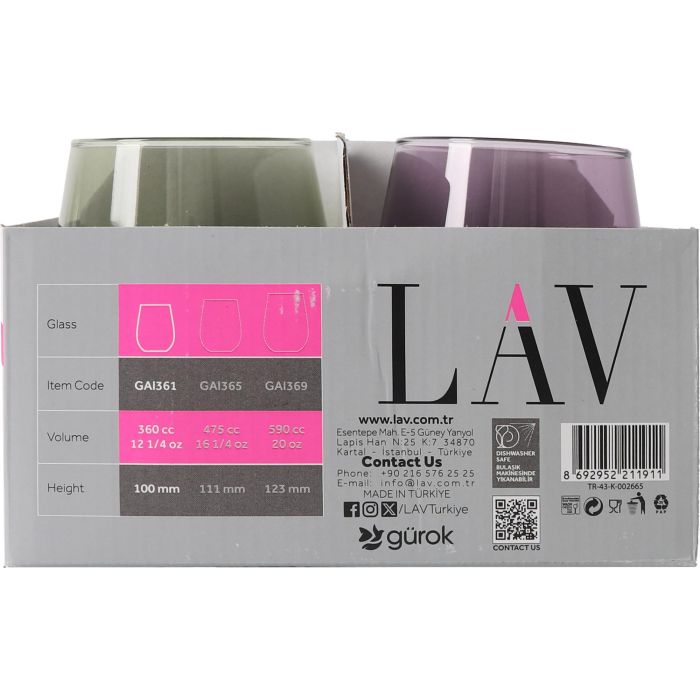 Vaso 360 cc Gaia Col - Lav (48 Unidades) 6 Vaso 360 cc Gaia Col - Lav (48 Unidades) 6