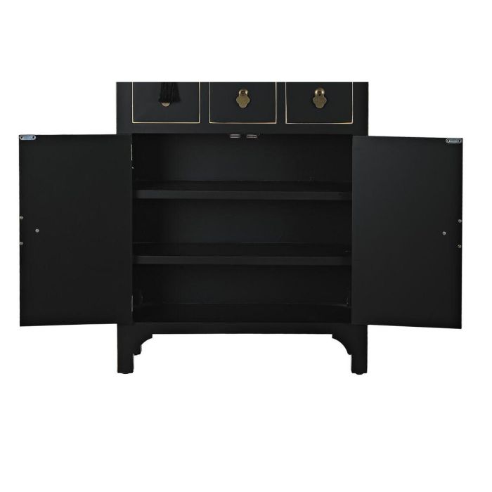Cajonera DKD Home Decor Negro Dorado Abeto Madera MDF Oriental 63 x 28 x 101 cm 4 Cajonera DKD Home Decor Negro Dorado Abeto Madera MDF Oriental 63 x 28 x 101 cm 4
