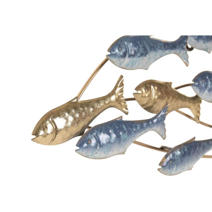 Decoracion Pared Mediterraneo DKD Home Decor Azul Dorado 4 x 30 x 96.5 cm (2 Unidades) 1