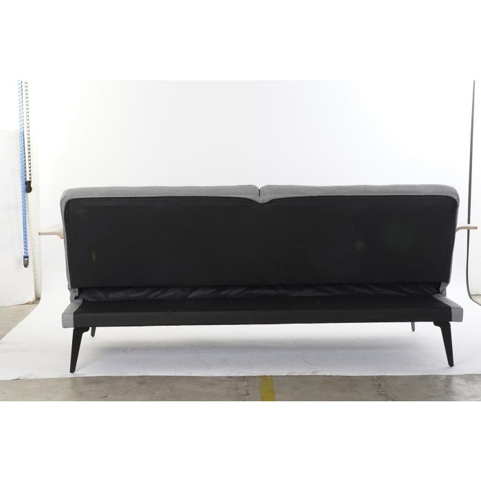 DKD Home Decor Sofa Cama Urban Gris, Marrón y Negro Poliéster Eucalipto Metal Desmontable - 203x87x81cm - Altura Asiento 41cm 8 DKD Home Decor Sofa Cama Urban Gris, Marrón y Negro Poliéster Eucalipto Metal Desmontable - 203x87x81cm - Altura Asiento 41cm 8