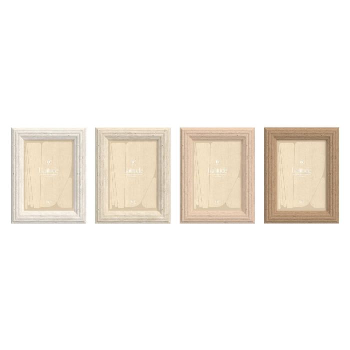DKD Home Decor Marco de Fotos Scandi 13x18 cm Blanco/Beige de PS y Cristal (12 Unidades) 1.7 x 23.6 x 18.5 cm