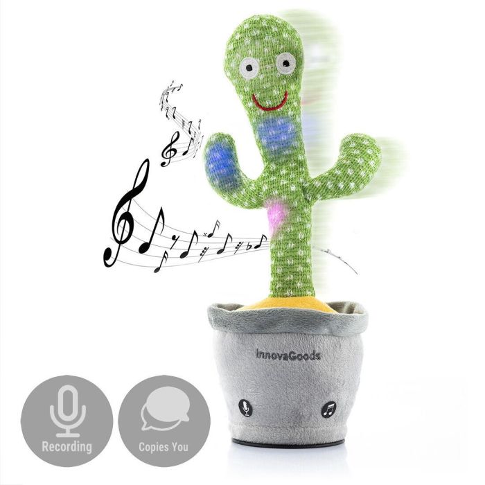 Cactus Bailarín y Parlanchín Recargable con Música y LED Multicolor Cacxi InnovaGoods 4