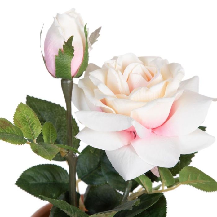 Planta Rosas 3/M Blanco-Rosa Artificial 13 X 13 X 28 cm