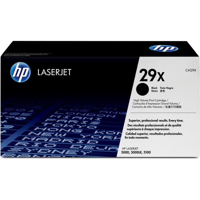 HP 29X C4129X Tóner Original LaserJet Negro Alto Rendimiento 10000 Páginas para LaserJet 5000, 5100