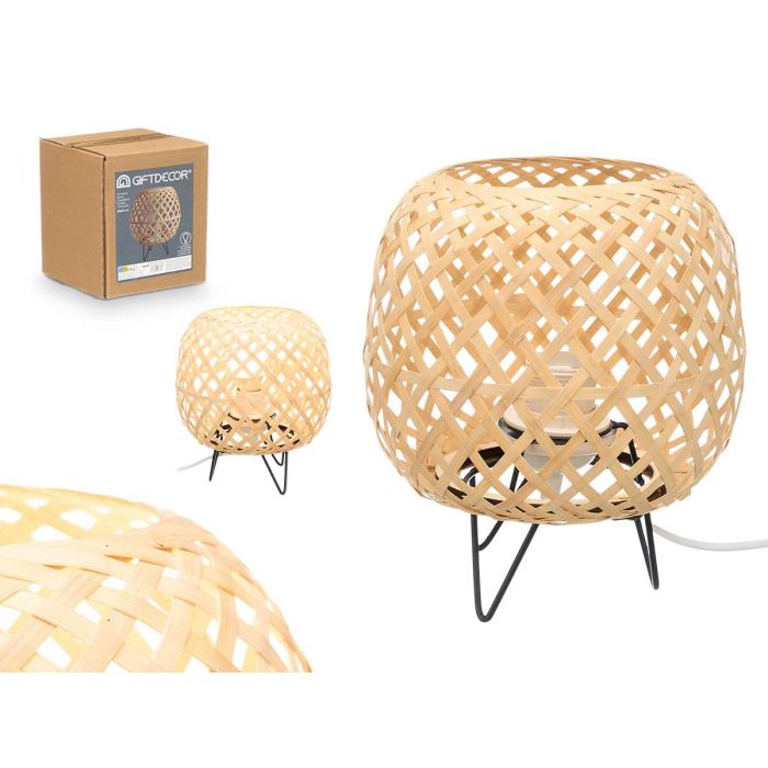 Lampara Ovalada Bambu Natural Sobremesa Electrica Giftdecor 20X23CM (6 Unidades) Lampara Ovalada Bambu Natural Sobremesa Electrica Giftdecor 20X23CM (6 Unidades)