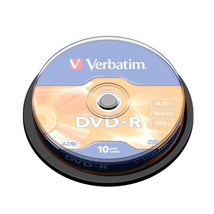 Verbatim DVD-R 4.7 GB 16X 10 Unidades Spindle Superficie Matt Silver
