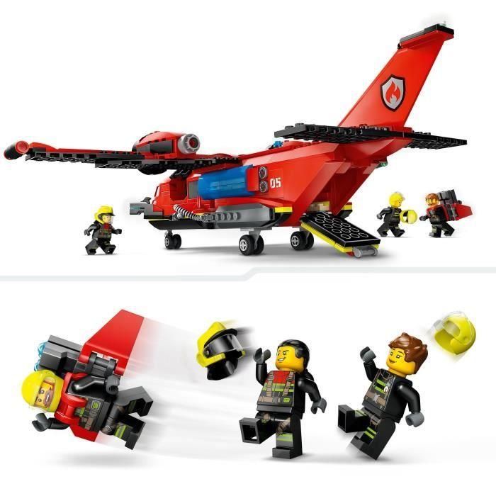 LEGO 60413 City Avión de Rescate de Bomberos Juguete con 3 Pilotos y Minifiguras 3