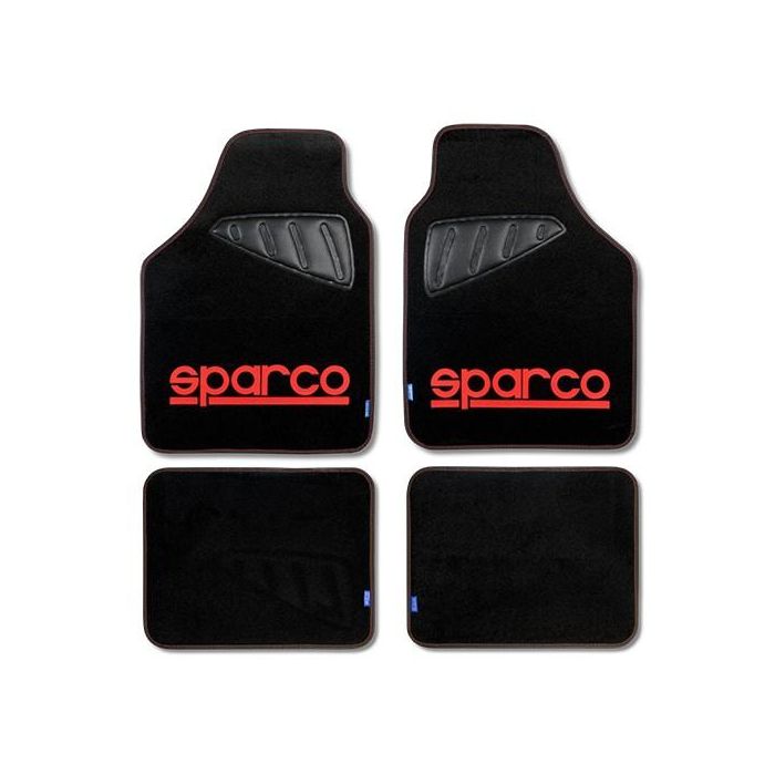 SPARCO SPC1903 Alfombra Moqueta Roja 4 Piezas con Talonera Antideslizante, Ajuste Universal, Fácil Limpieza, Diseño Deportivo SPARCO SPC1903 Alfombra Moqueta Roja 4 Piezas con Talonera Antideslizante, Ajuste Universal, Fácil Limpieza, Diseño Deportivo