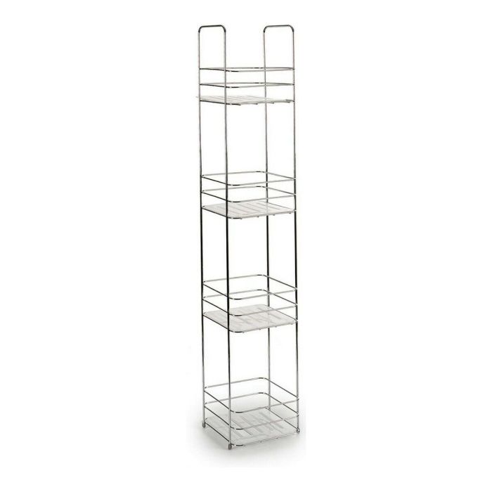 Estantería Metal Cuadrada 4 Pisos Berilo 16x86x16 cm, Metal Cromado, Plata (6 Unidades) Estantería Metal Cuadrada 4 Pisos Berilo 16x86x16 cm, Metal Cromado, Plata (6 Unidades)