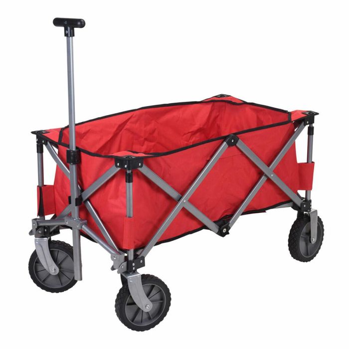 Carro de playa plegable 79x107x54cm color rojo 0 Carro de playa plegable 79x107x54cm color rojo 0