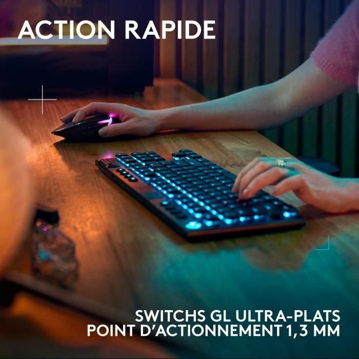 Teclado para juegos - inalámbrico - Logitech G - G915 TKL X - Interruptor táctil - AZERTY - Negro 2 Teclado para juegos - inalámbrico - Logitech G - G915 TKL X - Interruptor táctil - AZERTY - Negro 2