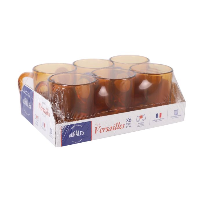 Duralex Mug Apilable Versailles Ambar 26 cl - Vaso de Cristal Templado 10x7x9 cm (72 Unidades) 2