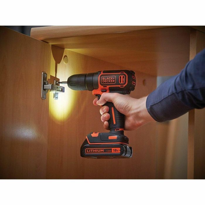Black & Decker BDCDC18BAFC Taladro Atornillador Inalámbrico 18V Li-Ion 2 Baterías, 80 Accesorios, Vel. Variable, 10 Pos. Torque 11