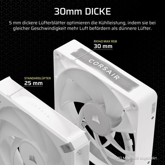 Refrigeración de PC - CORSAIR - CO-9051040-WW - iCUE LINK RX140 RGB Max White Ventilador doble 2 Refrigeración de PC - CORSAIR - CO-9051040-WW - iCUE LINK RX140 RGB Max White Ventilador doble 2